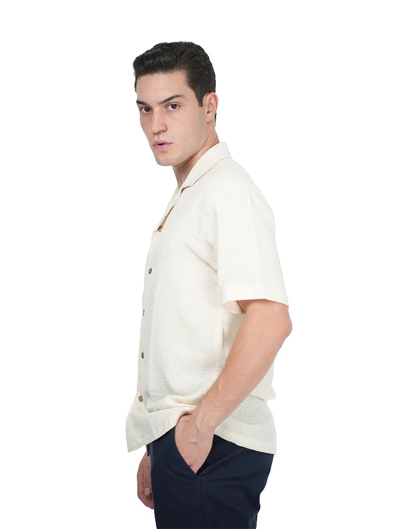 Chemise à manches courtes avec lin